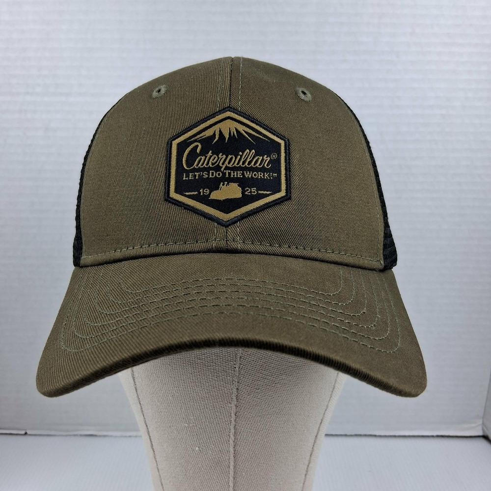 Caterpillar CAT Norscot Trucker Hat Olive Green Black Mesh Snapback Cap 4449257